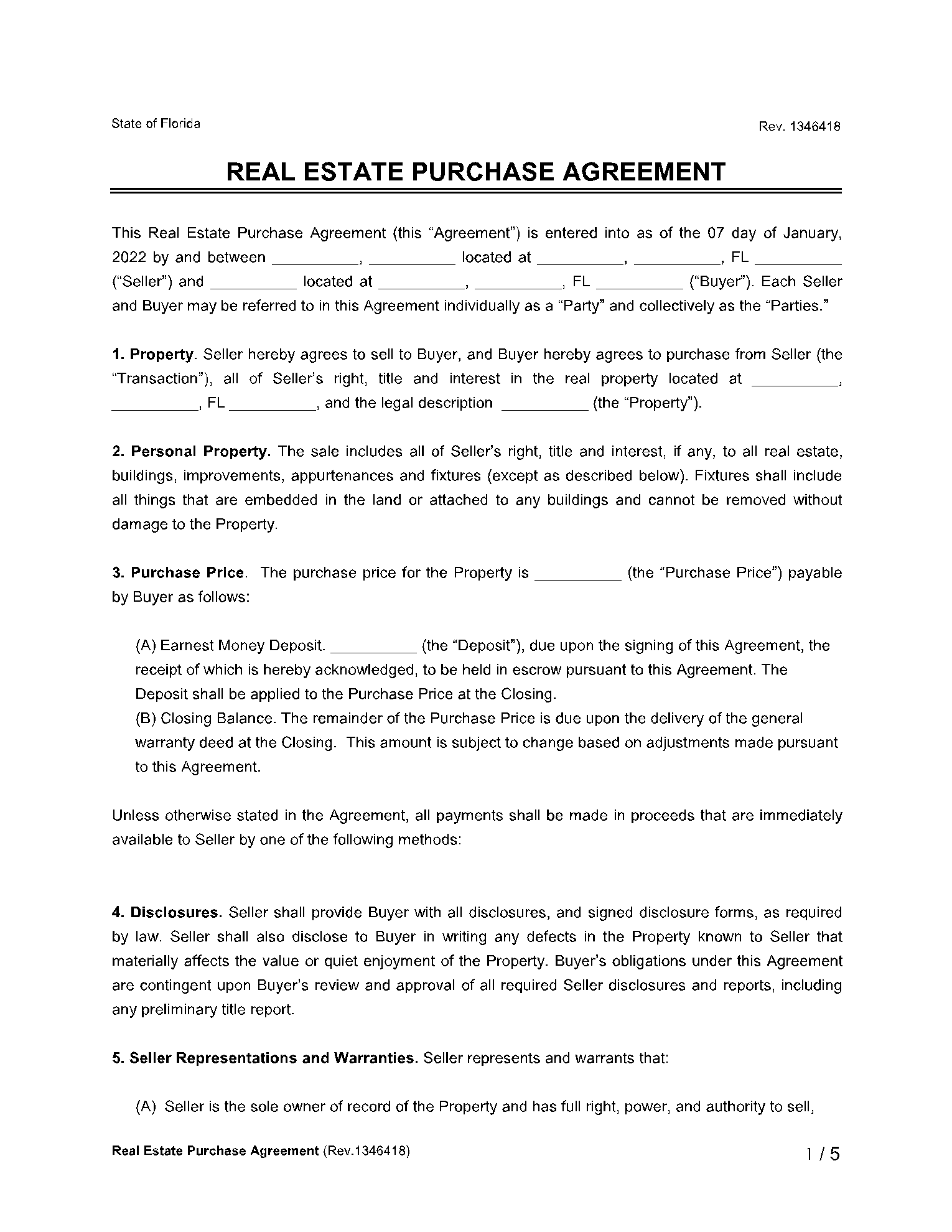 assignment of contract florida template