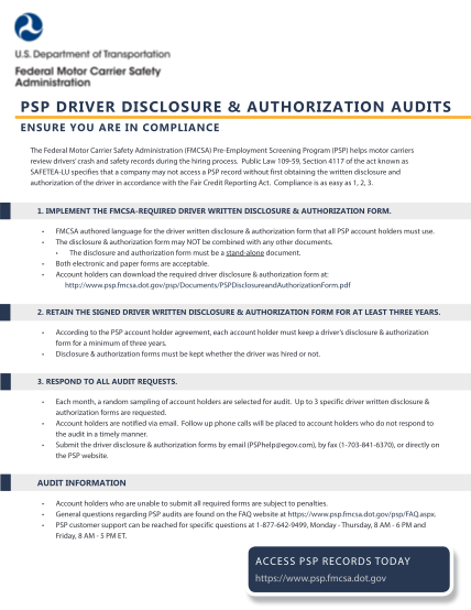 100705772-psp-driver-disclosure-amp-authorization-audits-psp-fmcsa-dot