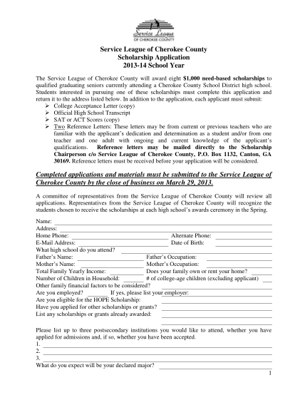 100760031-scholarship-application-2013-formpdf-cherokee-county-schools-cherokee-k12-ga