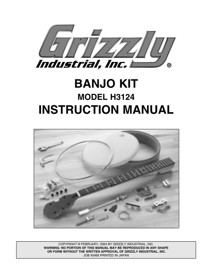 101075627-banjo-kit-instruction-manual-grizzly-industrial-inc