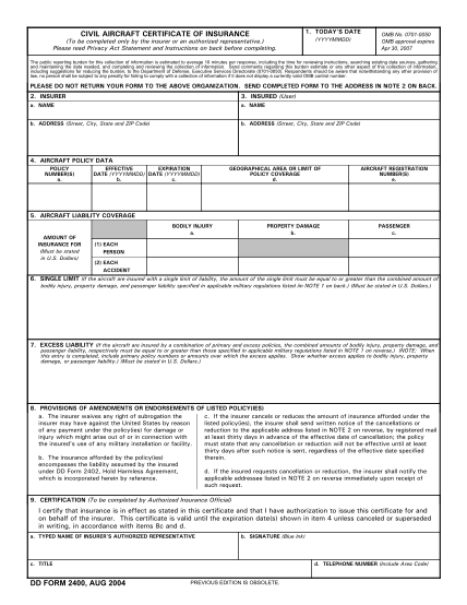101215669-dd-form-2400-civil-aircraft-certificate-of-insurance-august-2004