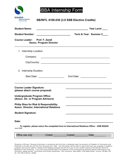 101367937-ibba-internship-form-schulich-school-of-business-york-university