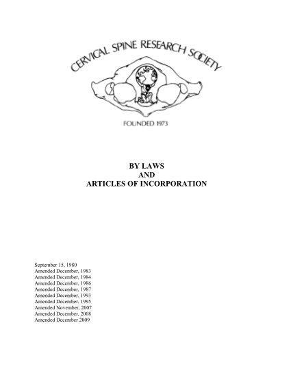102179762-by-laws-and-articles-of-incorporation-cervical-spine-research-csrs