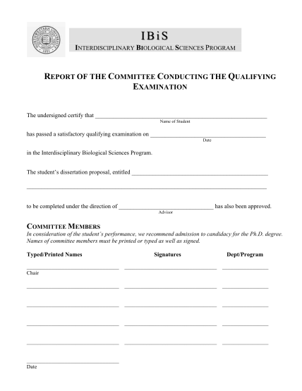 102330900-qualifying-exam-committee-report-form-interdisciplinary-ibis-northwestern