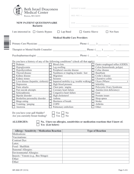 28 Patient Questionnaire For Doctors - Free to Edit, Download & Print ...