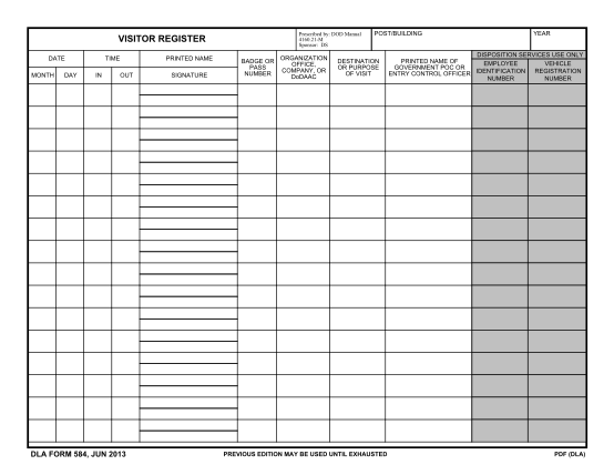 sign in template excel