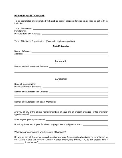 Market Survey Questionnaire Sample Pdf For Students