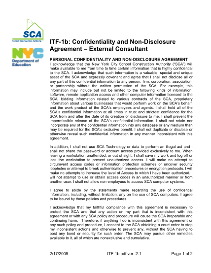 103427639-itf-1b-confidentiality-and-non-disclosure-agreement-nycscaorg-nycsca