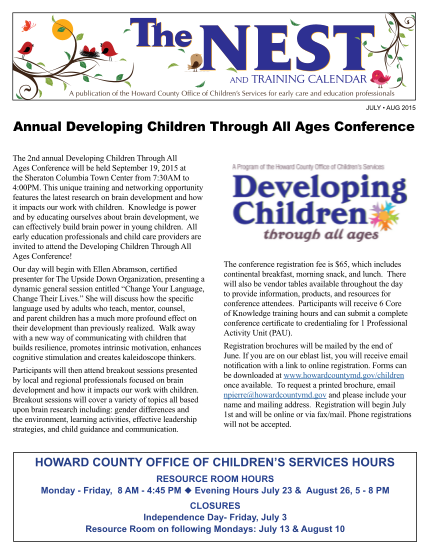 104111912-annual-developing-children-through-all-ages-conference-co-ho-md