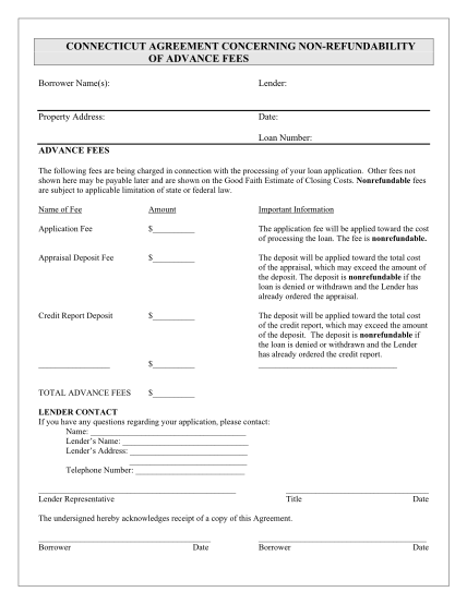 105111008-connecticut-agreement-concerning-non-refundability-of-advance-fees-form