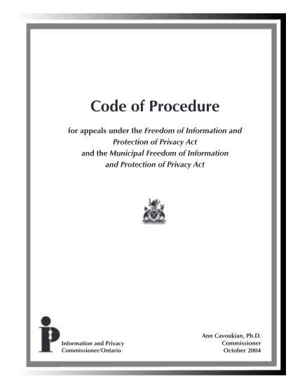 105408363-code-of-procedure-information-and-privacy-commissioner-of-ontario-ipc-on