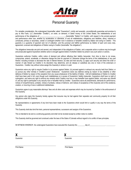 106089558-personal-guaranty-for-valuable-consideration-the-undersigned-hereinafter-called-guarantors-jointly-and-severally-unconditionally-guarantee-and-promise-to-pay-to-alta-fuels-llc-hereinafter-creditor-on-order-on-demand-in-lawful