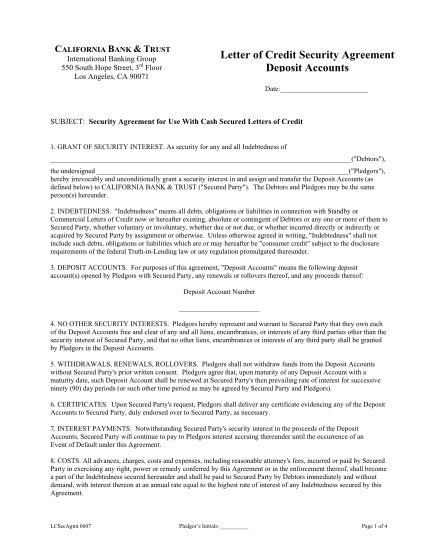 106639305-letter-of-credit-security-agreement-california-bank-amp-trust