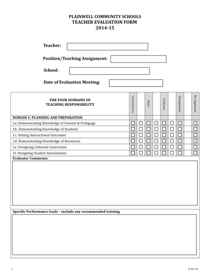 108594527-teacher-evaluation-bform-2014b-15-plainwell-community-schools-plainwellschools