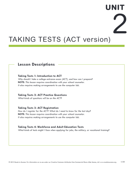 108605040-unit-taking-tests-act-version-2-lesson-descriptions-taking-tests-1-introduction-to-act-why-should-i-take-a-college-entrance-exam-act-and-how-can-i-prepare-secure-collegeincolorado
