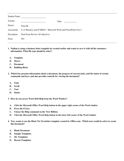 109162842-student-name-teacher-district-granville-assessment-9-12-business-and-it-bm10-microsoft-word-and-powerpoint-test-4-description-final-exam-reviewall-objectives-form-501-date-1