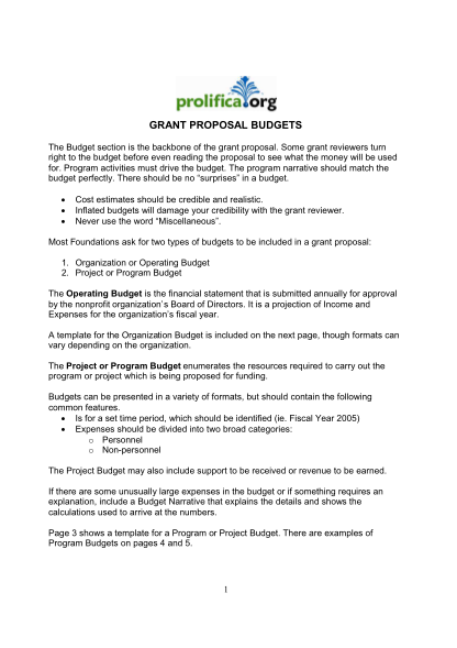 115 how to write a budget proposal for a project page 2 - Free to 