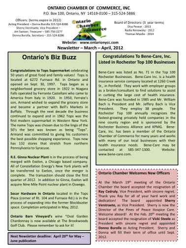 109979013-march-april-2012-newsletter-ontario-ny-chamber-of-commerce-ontarionychamber