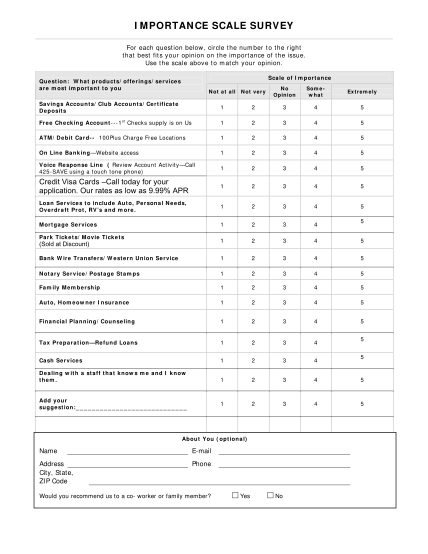 21 Importance Scale Survey Template - Free to Edit, Download & Print ...