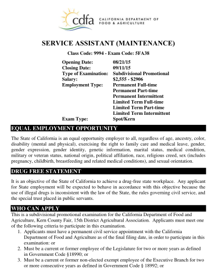 111619040-service-assistant-maintenance-california-department-of-food-and-cdfa-ca