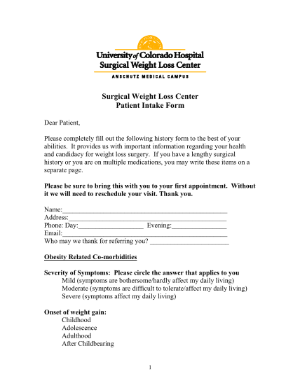 111682182-surgical-weight-loss-center-patient-intake-form