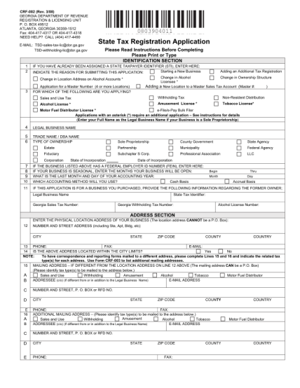 1133358-tsd_state_tax_r-egistration_app-lication_crf002-state-tax-registration-application--the-payroll-center-various-fillable-forms