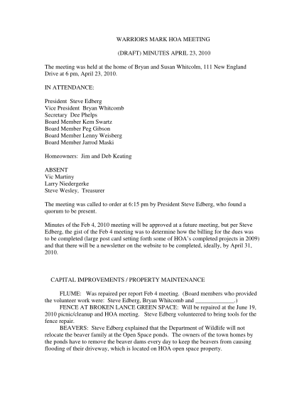 20 Minutes Of Meeting Draft Page 2 Free To Edit Download Print 