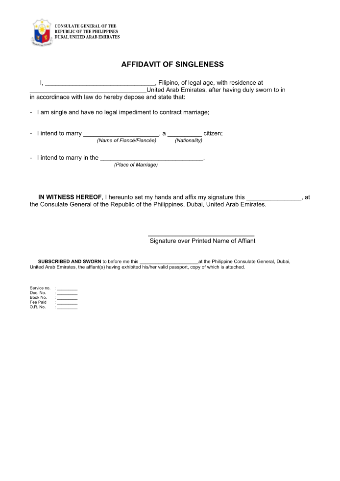 203 Affidavit Of Bona Fide Marriage Sample Pdf Page 2 Free To Edit 