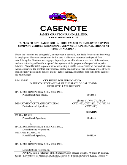 116257974-casenote-employer-not-liable-for-accident-in-company-car-by-employee-who-was-on-a-personal-errand-at-time-of-accident
