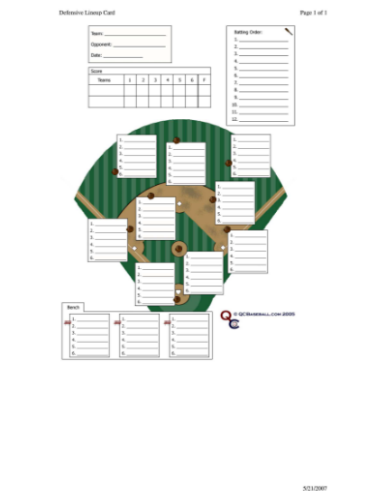 127 Softball Roster Template page 6 - Free to Edit, Download & Print