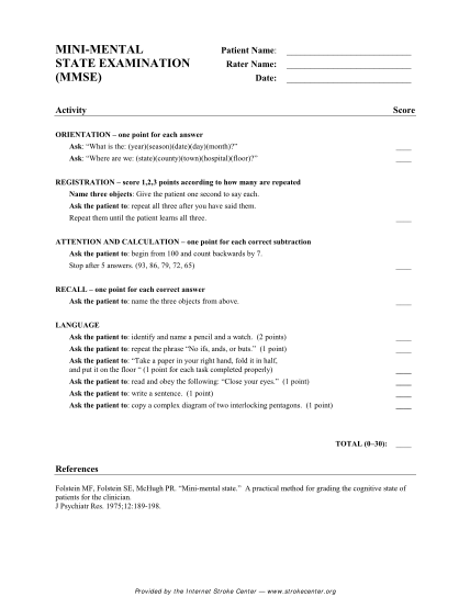 24 mini mental status exam form page 2 - Free to Edit, Download & Print ...