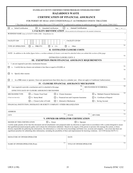 1193263-24-hwfinancial-hazardous-waste-certification-of-financial-assurance-various-fillable-forms