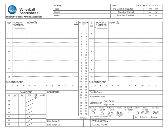 23 Volleyball Score Sheet Free To Edit Download Print CocoDoc