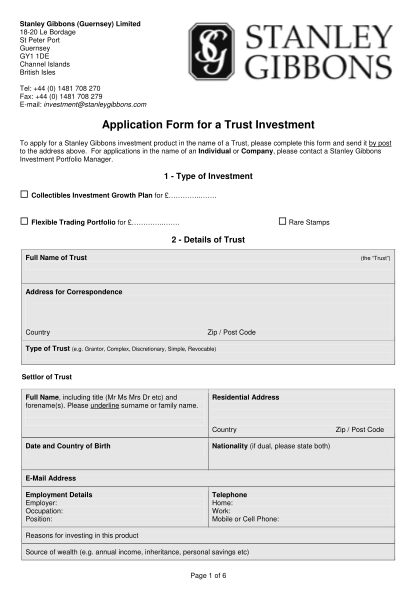 1207097-application_for-m_trust_cigp_ft-p_jan_2012-application-form-for-a-trust-investment--stanley-gibbons-various-fillable-forms