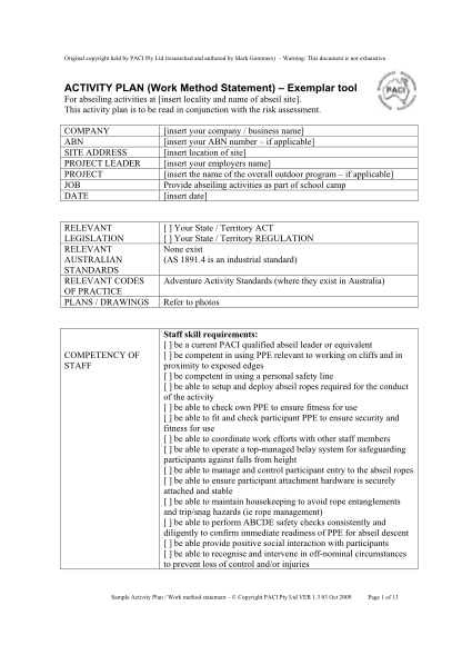 New Requirements for Your Safe Work Method Statement (Swms) Form