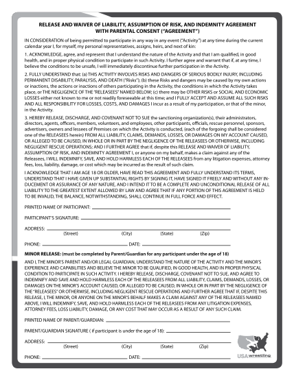 1243683-fillable-sample-wrestling-waiver-forms