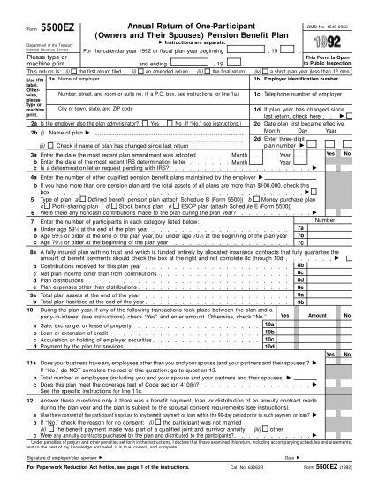 12890104-f5500ez-1992-1992-form-5500ez-various-fillable-forms-irs