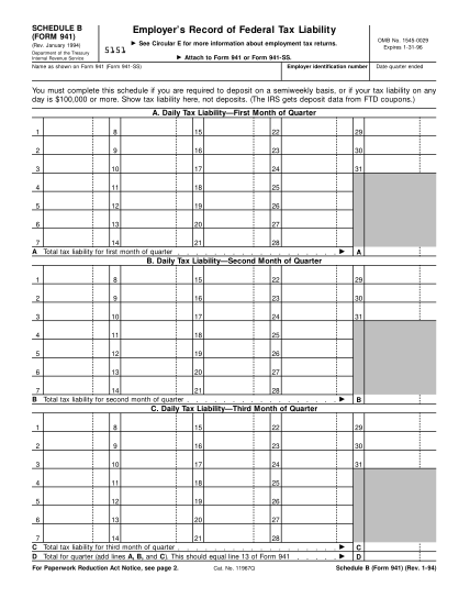 12890320-f941sb-1994-0194-form-941-schedule-b---irs-various-fillable-forms-irs
