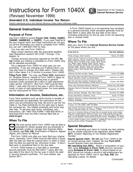 12891409-instructions-for-1040x-rev-november-1999-instructions-irs