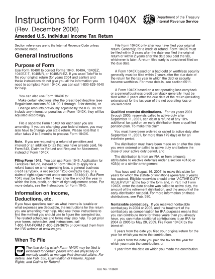 12891422-i1040x-2006-instruction-1040-x-rev-december-2006-instructions-for-form-1040-x-amended-us-individual-income-tax-return-various-fillable-forms-irs