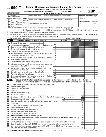12891951-f990t-2001-2001-form-990t-exempt-organization-business-income-tax-return-and-proxy-tax-under-section-6033e-various-fillable-forms-irs