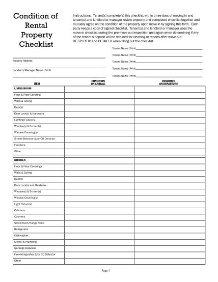 16 Rental Walkthrough Checklist Free To Edit Download Print CocoDoc