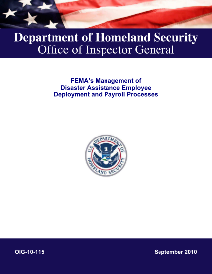 129054897-femas-management-of-disaster-assistance-deployment-and-payroll-oig-dhs