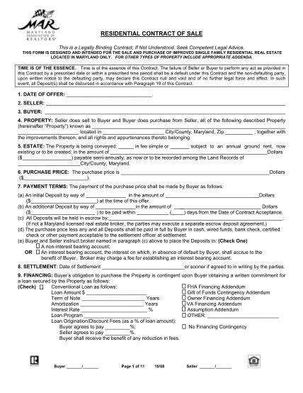 129130930-fillable-fillable-maryland-residential-sales-contract-form