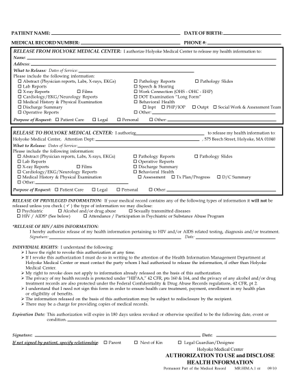 84 authorization to release medical information form page 5 - Free to ...