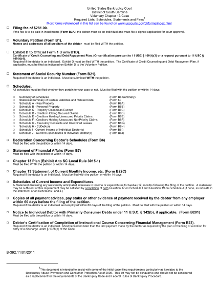 129139854-chapter-13-filing-requirements-district-of-south-carolina-scb-uscourts