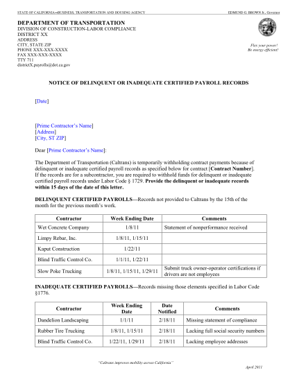 129140957-fillable-notice-of-delinquent-or-inadequate-certified-payroll-records-form-dot-ca