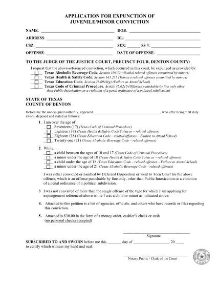 129141376-fillable-petition-for-expungement-denton-county-texas-pdf-form