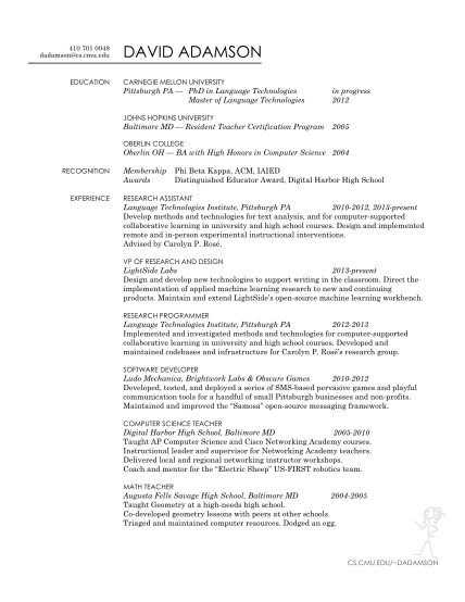 129142946-resume-school-of-computer-science-carnegie-mellon-university-cs-cmu