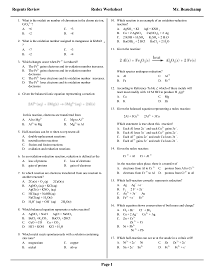 129143537-fillable-regents-review-redox-worksheet-form
